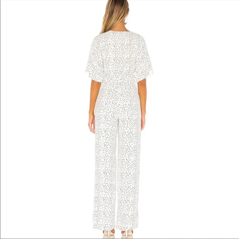 Lovers + Friends White Polka Dot V-Neck Jumpsuit - Picture 4 of 9